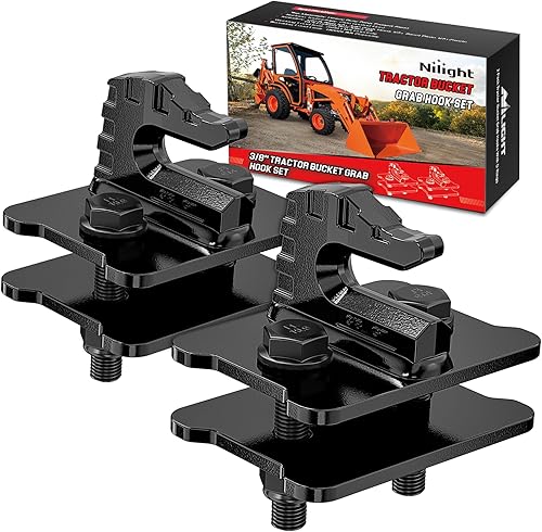 Nilight Gancho de agarre para cubo de tractor, 2 unidades, perno de acero forjado resistente de 38 pulgadas en remolque fundido recubierto de zinc,