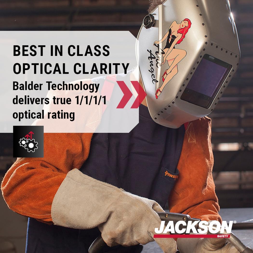 Jackson Safety TrueSight II Digital Variable Auto Darkening Filter, HLX Welding Helmet with Balder Technology, Nylon, Arc Angel, Universal Size, 46163