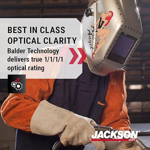 Vista 2 de Jackson Safety HLX Welding Hood with TrueSight II Digital Variable ADF Balder Technology - Lightweight Auto Darkening Welding Helmet - ANSI Z87.1
