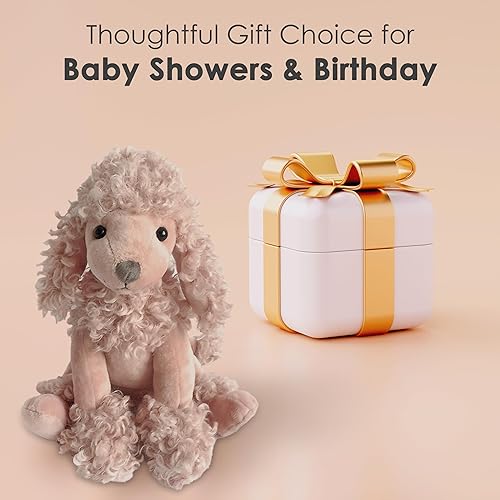 Miniatura 6 de MON AMI Peluche de perro caniche de diseñador, 13 pulgadas, divertido y adorable juguete de peluche suave y tierno para niños pequeños, niñas y