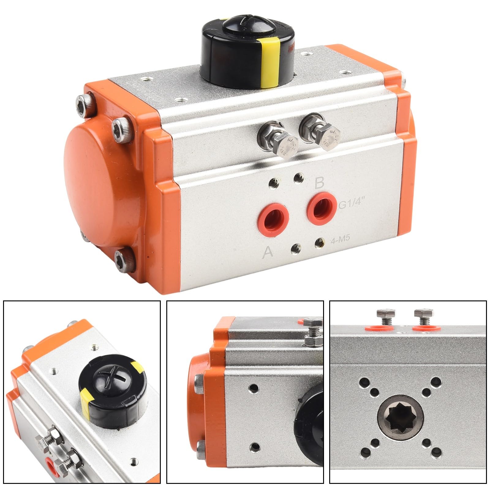 Actionneur pneumatique AT40 AT52 90 degrés double action à bille rotative vanne papillon en alliage d'aluminium Contrôle de processus Utilisation de la centrale électrique
