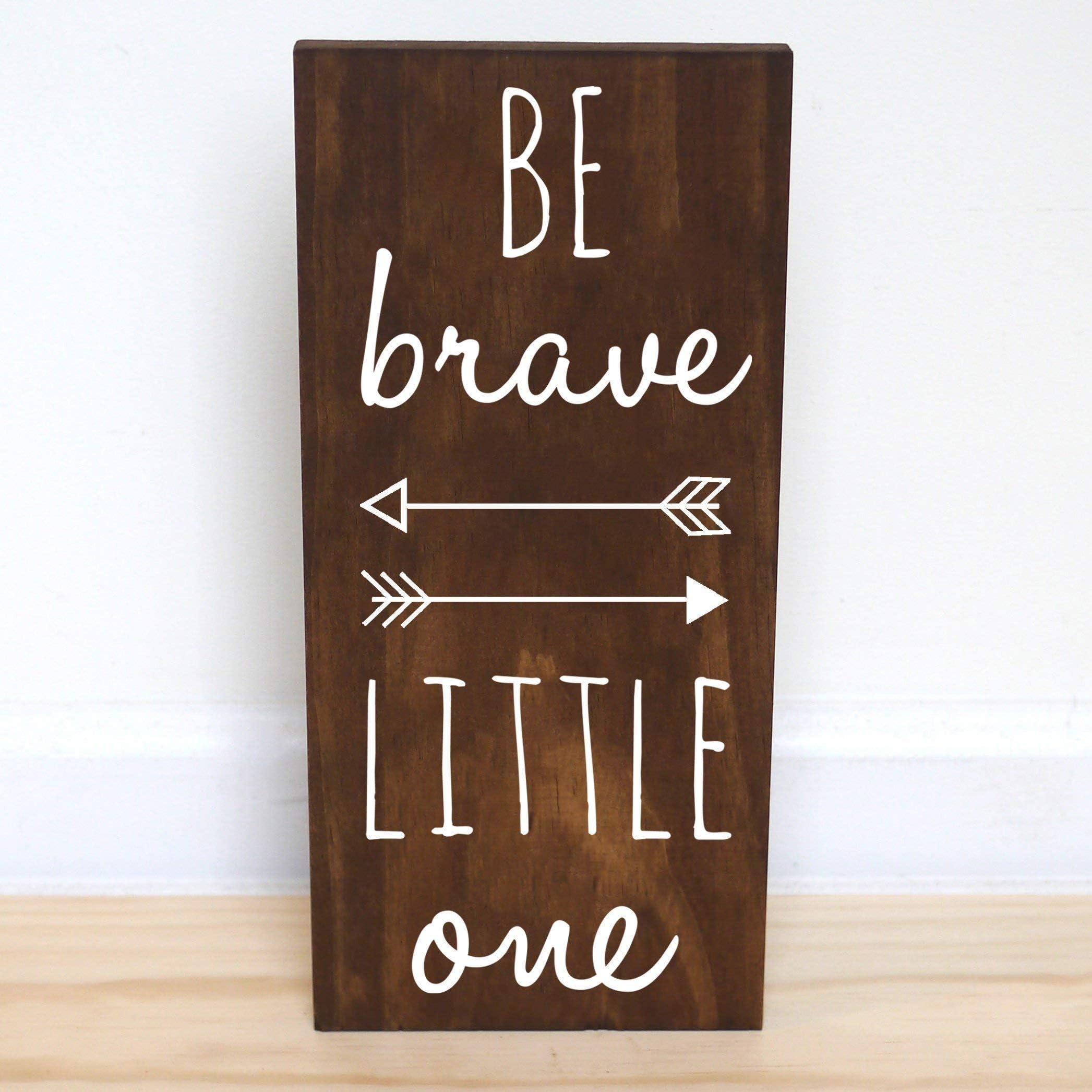 Be Brave Little One Wood Sign, Nursery Decor Boy, 7.5 x 15 in.
