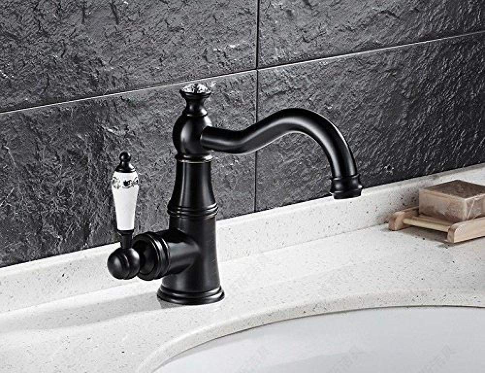 YH-KE Bath Fixtures Single-Handle Kitchen Mixer Sink Tap with Pull Out Spray 360 Degree Swivel Kitchen Faucet Bathroom Basin Faucet ORB Single Hole hot and Cold Water 360° Rotating Faucet with UK