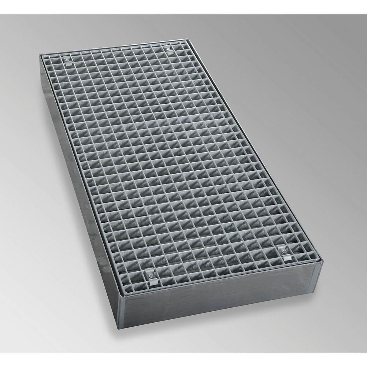 Certeo - Cubeta plana hecha de acero galvanizado - ancho 500 mm, capacidad de 85 l - bandejas de palets levellers rampa niveladores palet sumideros de almacenamiento y estaciones de toma de bandejas de recogida bandejas planas bandejas levellers bandejas