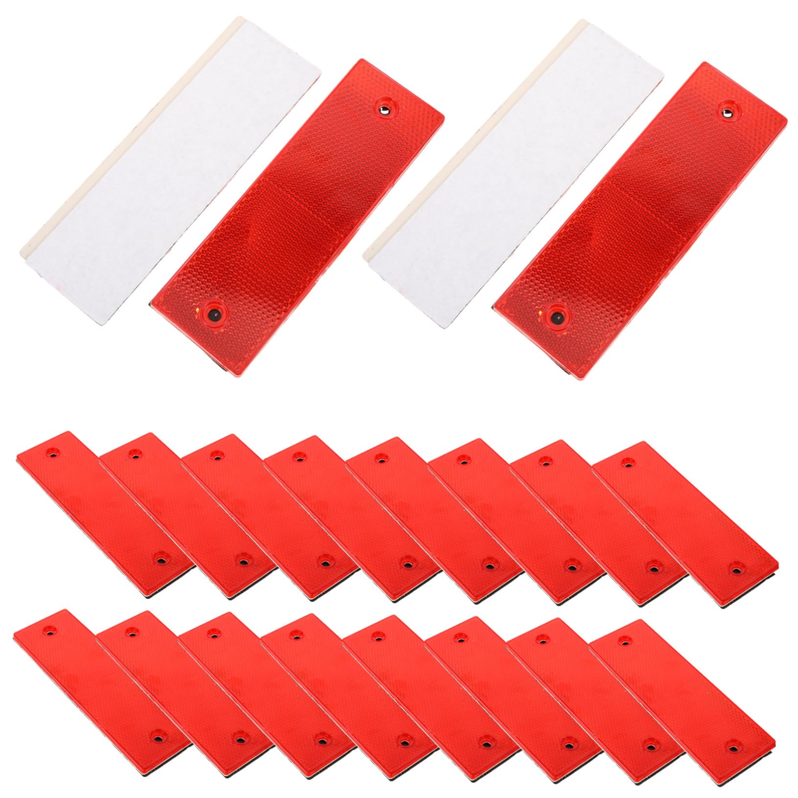 Autocollants réfléchissants de sécurité | Lot de 50 bandes rectangulaires rouge et blanc