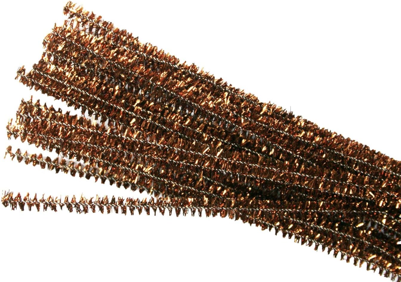 Set of 100 Metallic Tinsel Pipe Cleaners for Kids Crafts, Embellishing and Group Projects Choose Color (Brown)