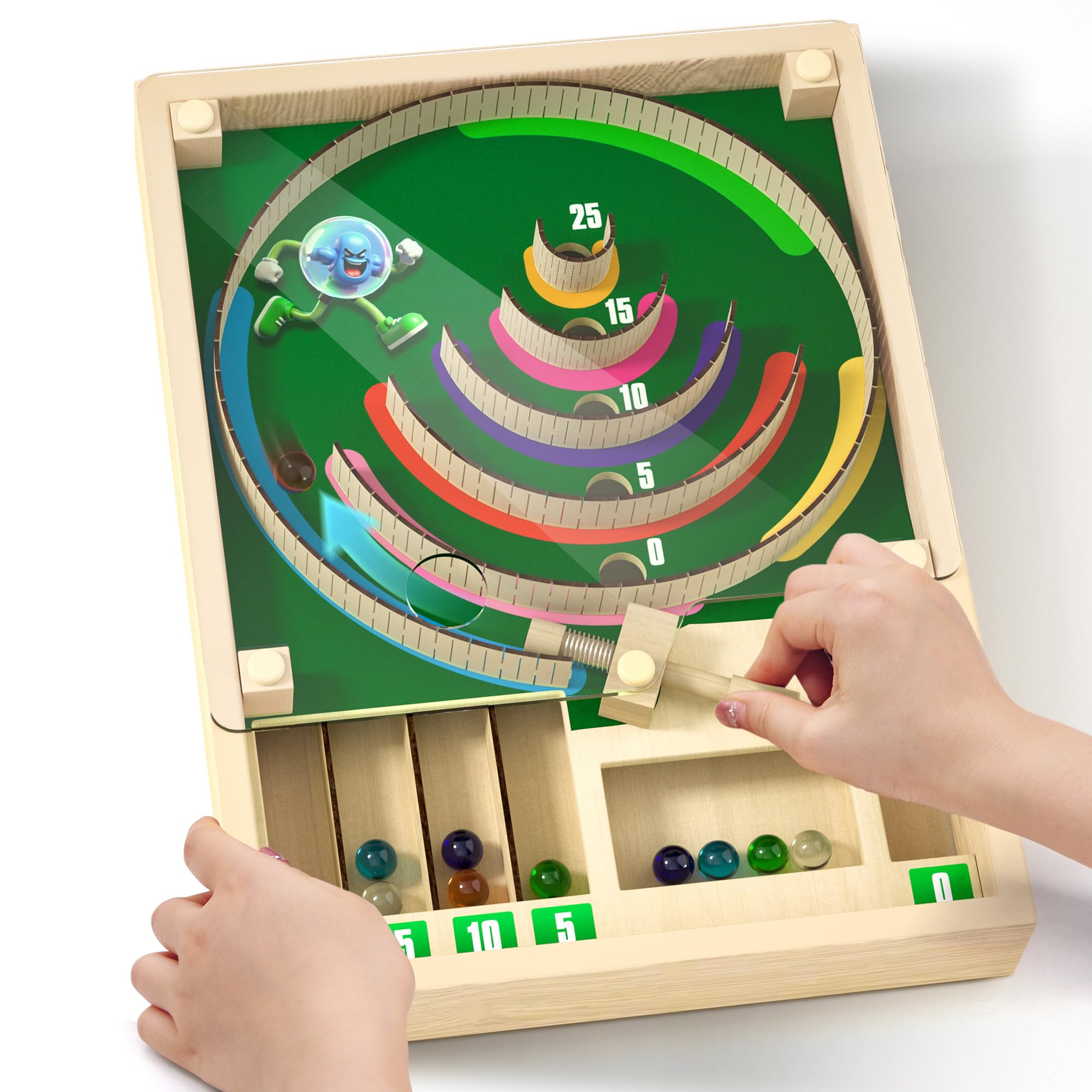 Uping Juegos de Mesa Niños 6 Años Juegos de Mesa Adulto, Juguetes de Habilidad con Canicas y Puntuación de Madera Regalo para Niño 6 Años o Más