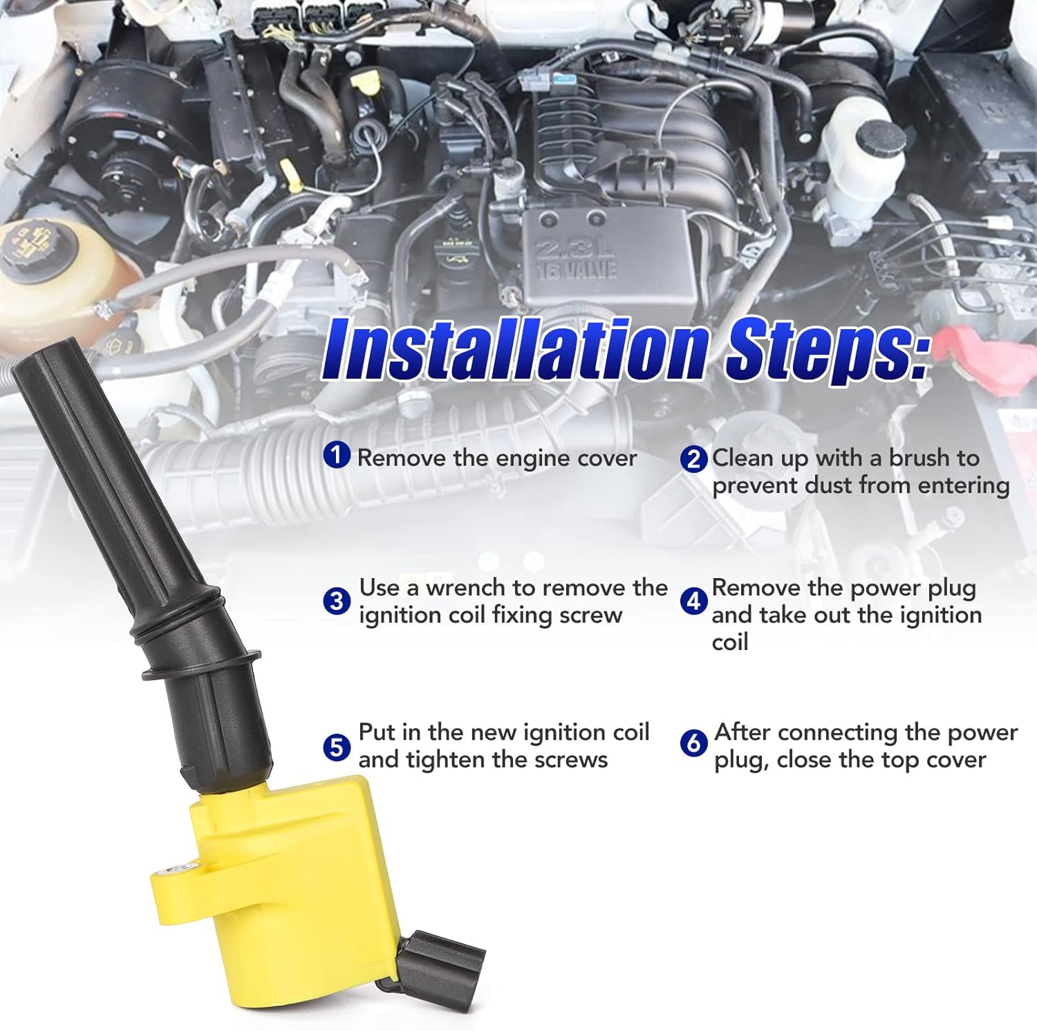 Set of 8 DG508 Ignition Coils and SP479 Spark Plugs For 5.4 V8 1998 1999 2000 2001 2002 2003 2004 Ford Expedition F150 F250 F350 Mercury Grand Marquis FD503