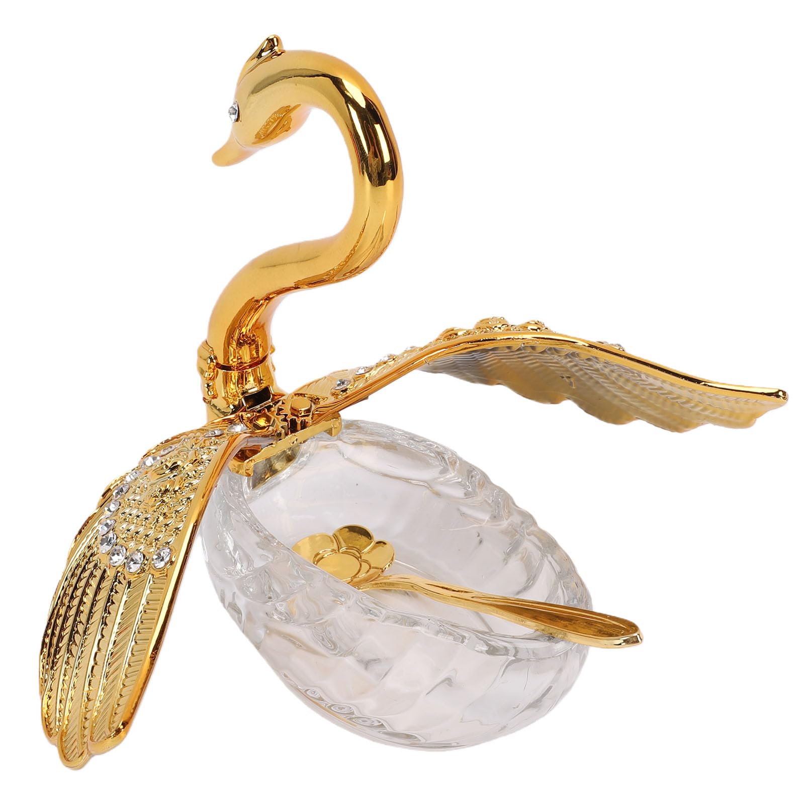 Ejoyous Barattolo Cigno Contenitore per Zucchero con Cucchiaio, Scatola per Condimenti in Plastica e Vetro, Barattolo Decorativo 15 X 8 X 15 Cm per Tavolo da Pranzo, da, Tavolo da Pranzo, Bar