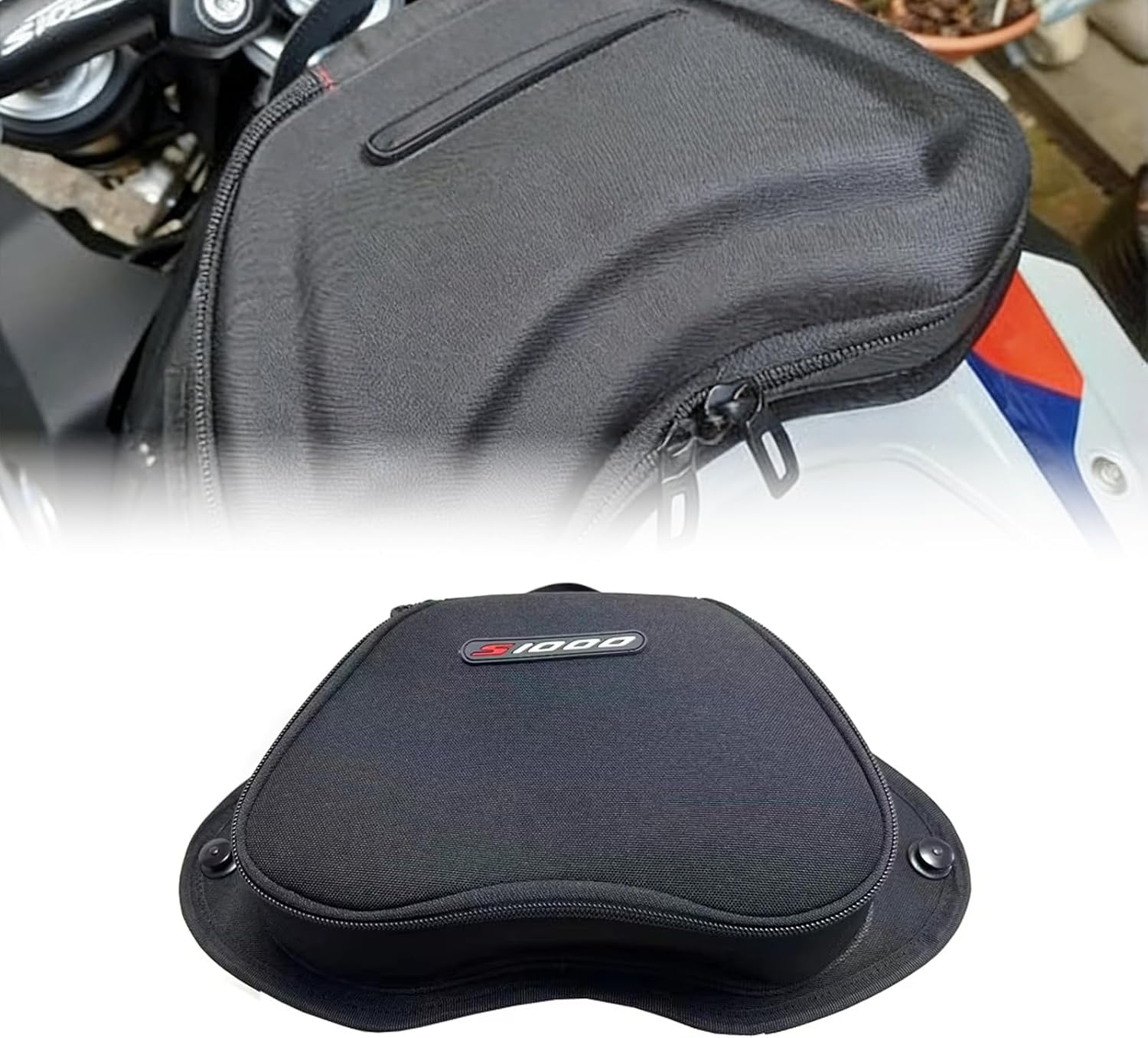 Motorcycle Waterproof Fuel Tank Bag Compatible with BMW S1000RR S1000R (2020-2025) Luggage Storage Bag Black Tank Bag Fit for S1000RR /S1000R Tool Backpack Portable Luggage Storage Bag 1.5L Black