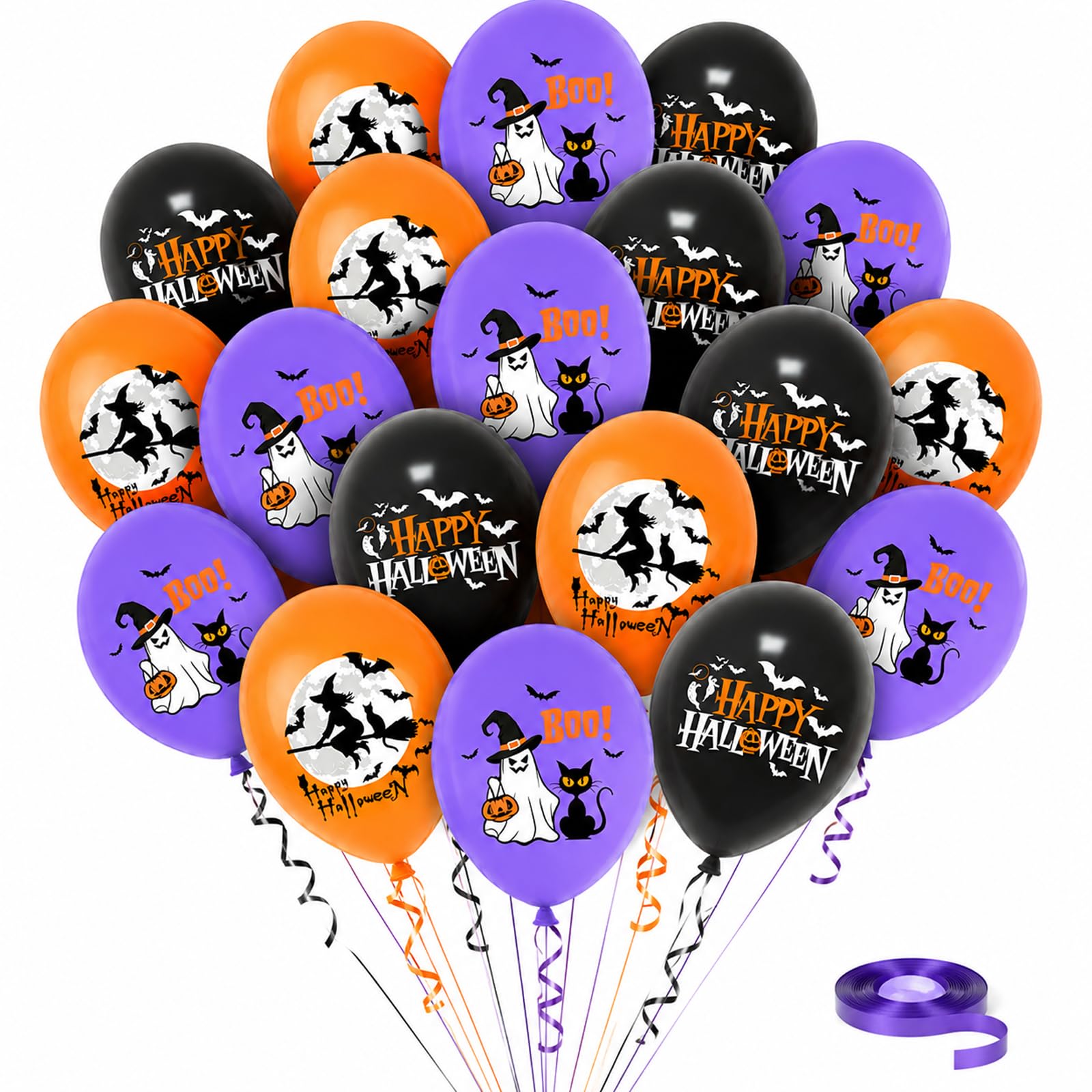 Bolosa Halloween Balloons,24 Latex Balloons for Halloween Party Decorations