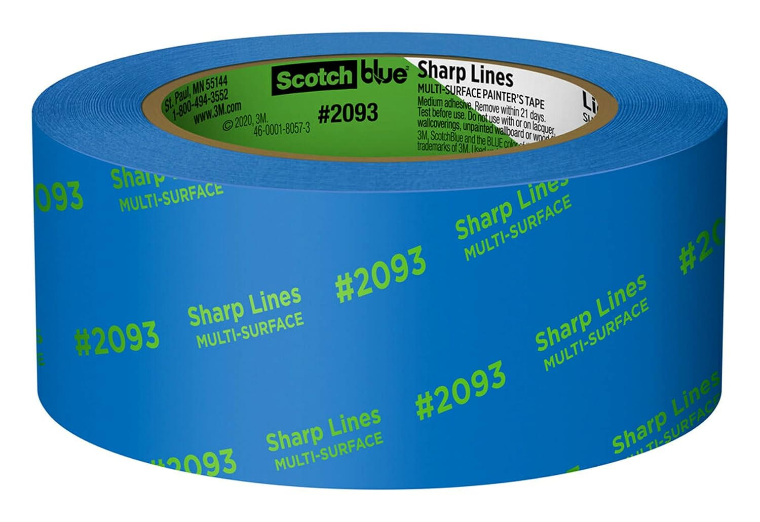 Scotch Painter's Tape 2093-48TC3 2093 Sharp Lines Multi-Surface Painters Tape, 3 rolls, Blue, 3 rolls - - 