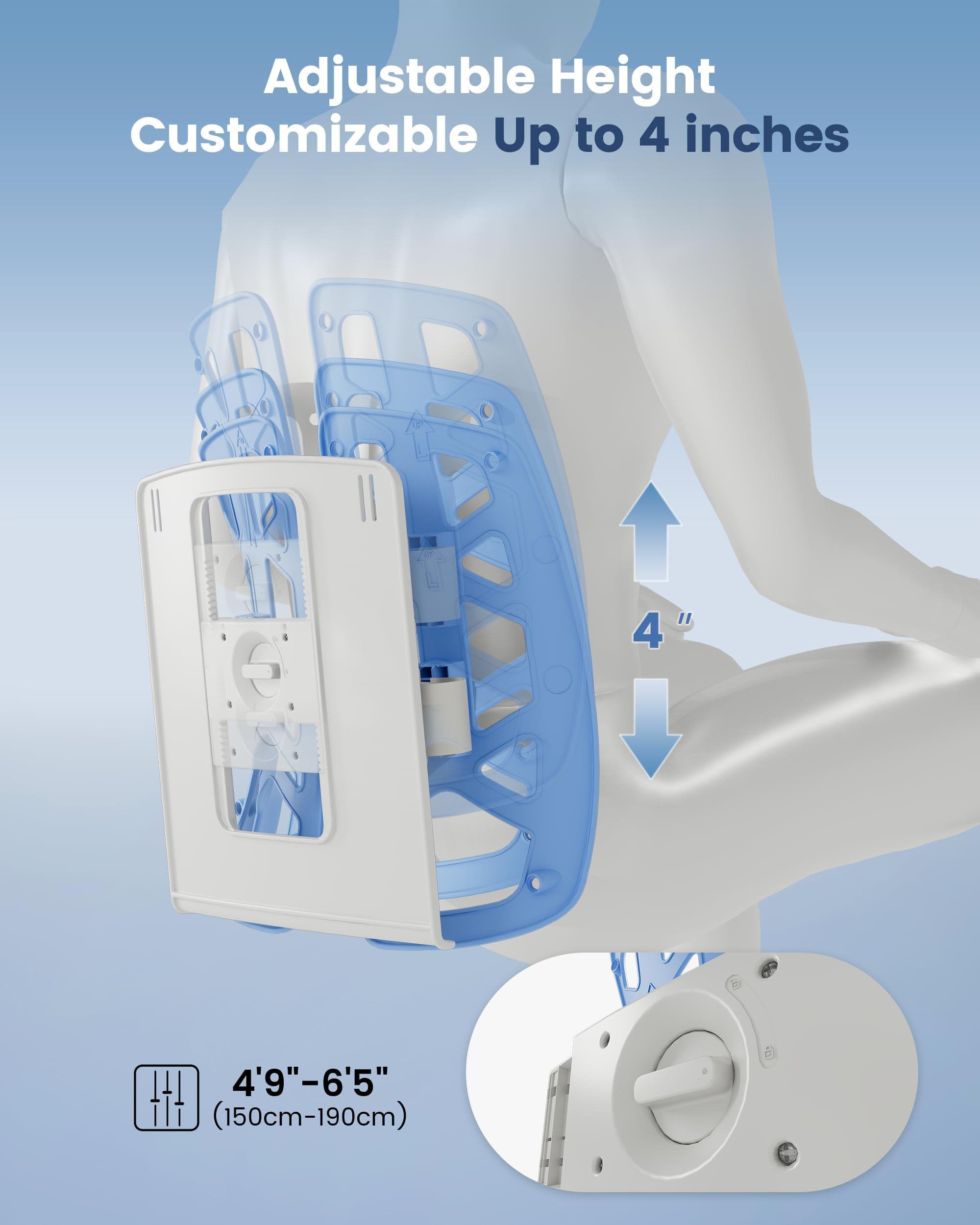 Beleduc Almohada de apoyo lumbar para silla de oficina, almohada de apoyo de espalda para coche, apoyo completo para toda la espalda, alivio del dolor, promueve la postura, se adapta a la mayoría de