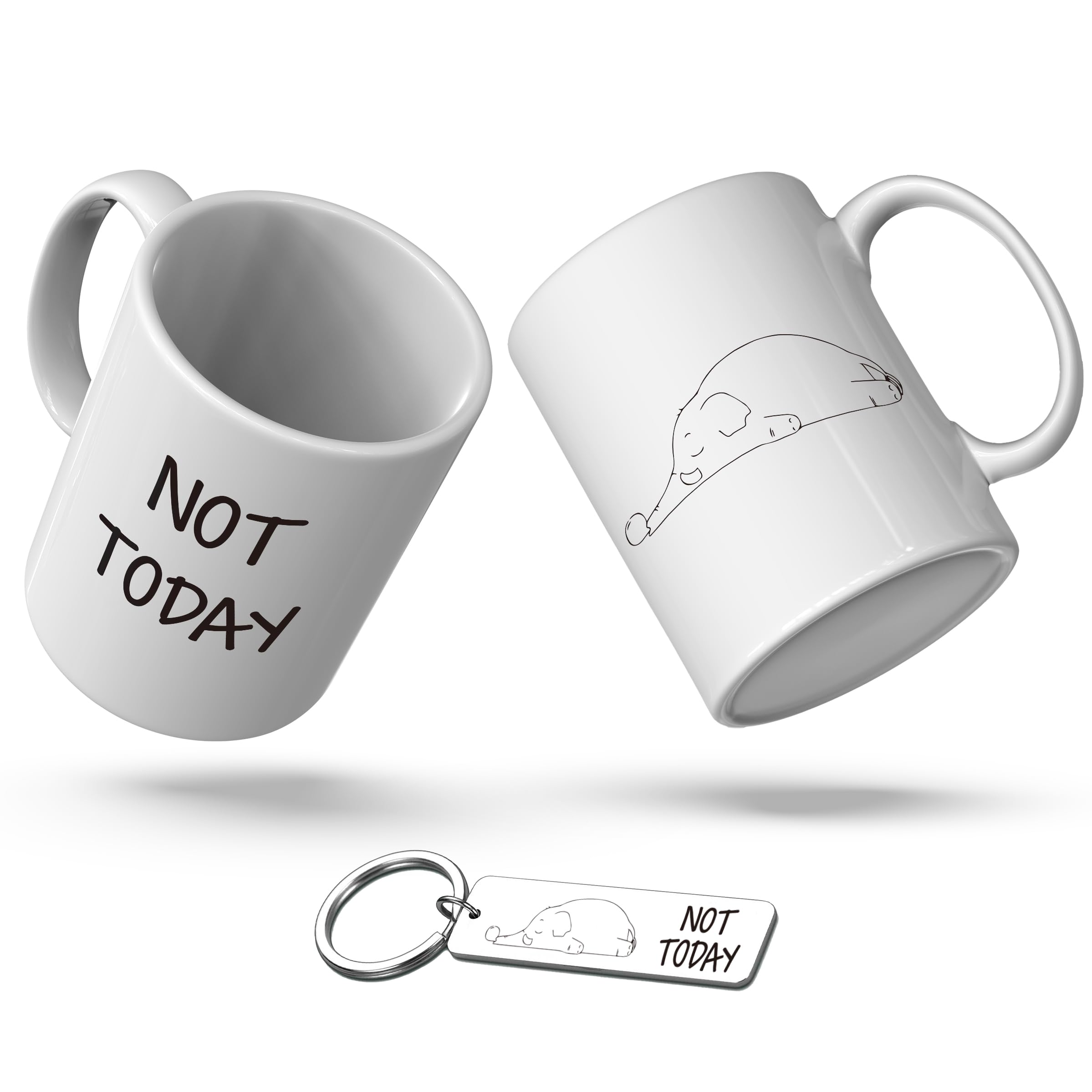 Not Today theme Coffee Mug and Keychain Not Today theme Funny Gift for Coworkers, Friends