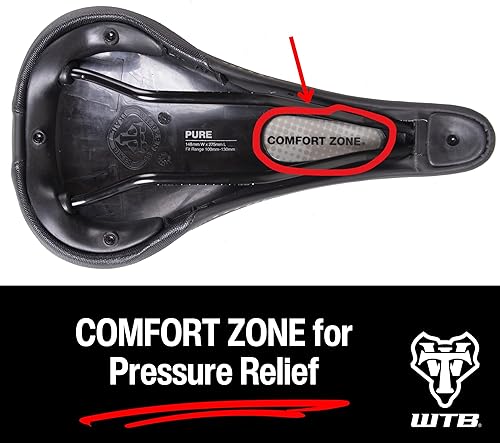 Miniatura 3 de WTB Pure Mountain Bike Seat (Saddle) - Thick All-Day Comfort Padding (2 Rail Options)