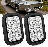 Vista 19 de Nilight - TL-08 - Luces traseras LED ovaladas de 6 pulgadas, color ámbar, 2 unidades, 10 LED con ojales de montaje empotrado, enchufes IP67, señales