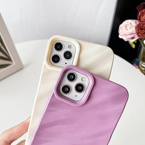 Miniatura 4 de Caseative Funda para iPhone 11 Pro Max, patrón de ondulación de agua, forma de onda rizada, suave, compatible con iPhone 11 Pro Max, morado