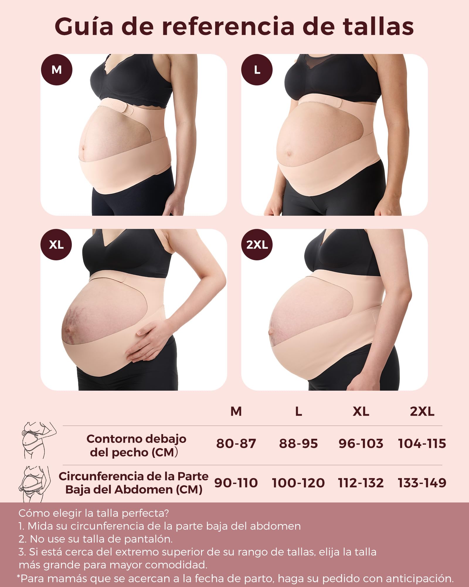 momcozy Faja Embarazada sin Costuras CozySupport, Faja Embarazadas Ergonómica de Tejido Transpirable, Cinturón Embarazo con Soporte para Abdomen, Espalda y Cintura
