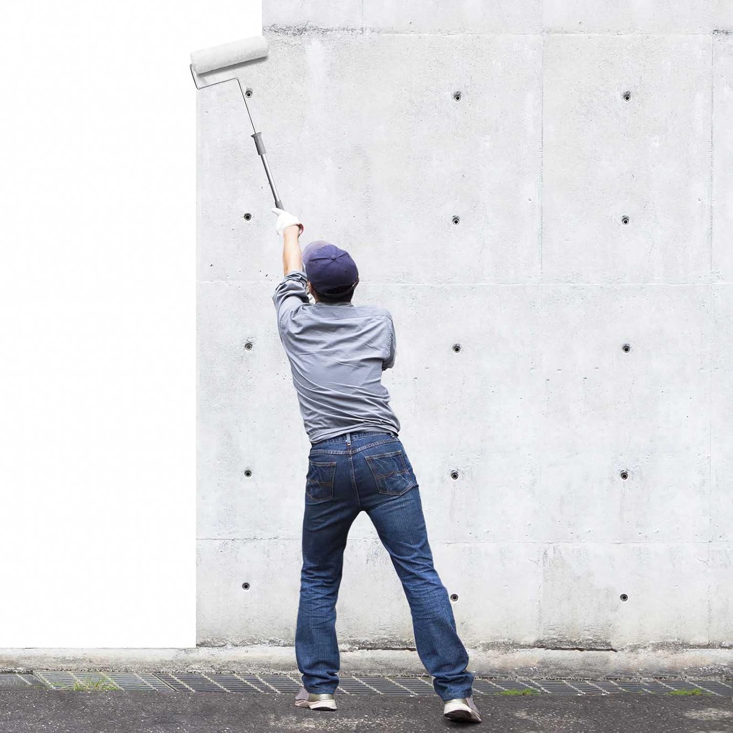 PinStone Extendable Paint Roller Kit, 10 inch House Paint Roller with 1/2" Nap Microfiber Covers, 18" to 36" Adjustable Paint Stick, Interior Walls and Ceilings Painting Supplies for Home Improvement - - 