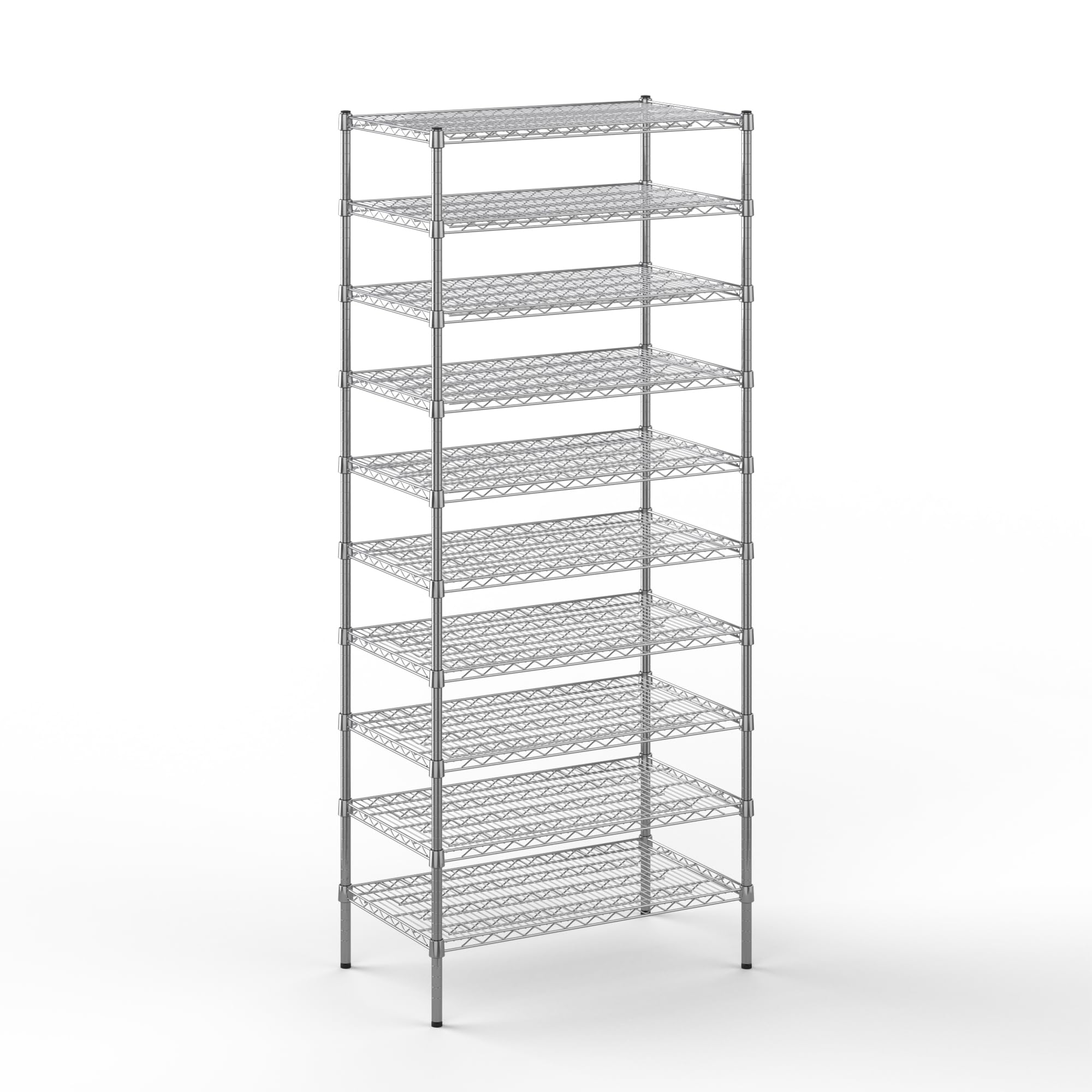 21" Deep x 36" Wide x 86" Height Wire Shelving Kit | 10-Tier | NSF Commercial Storage Rack Unit