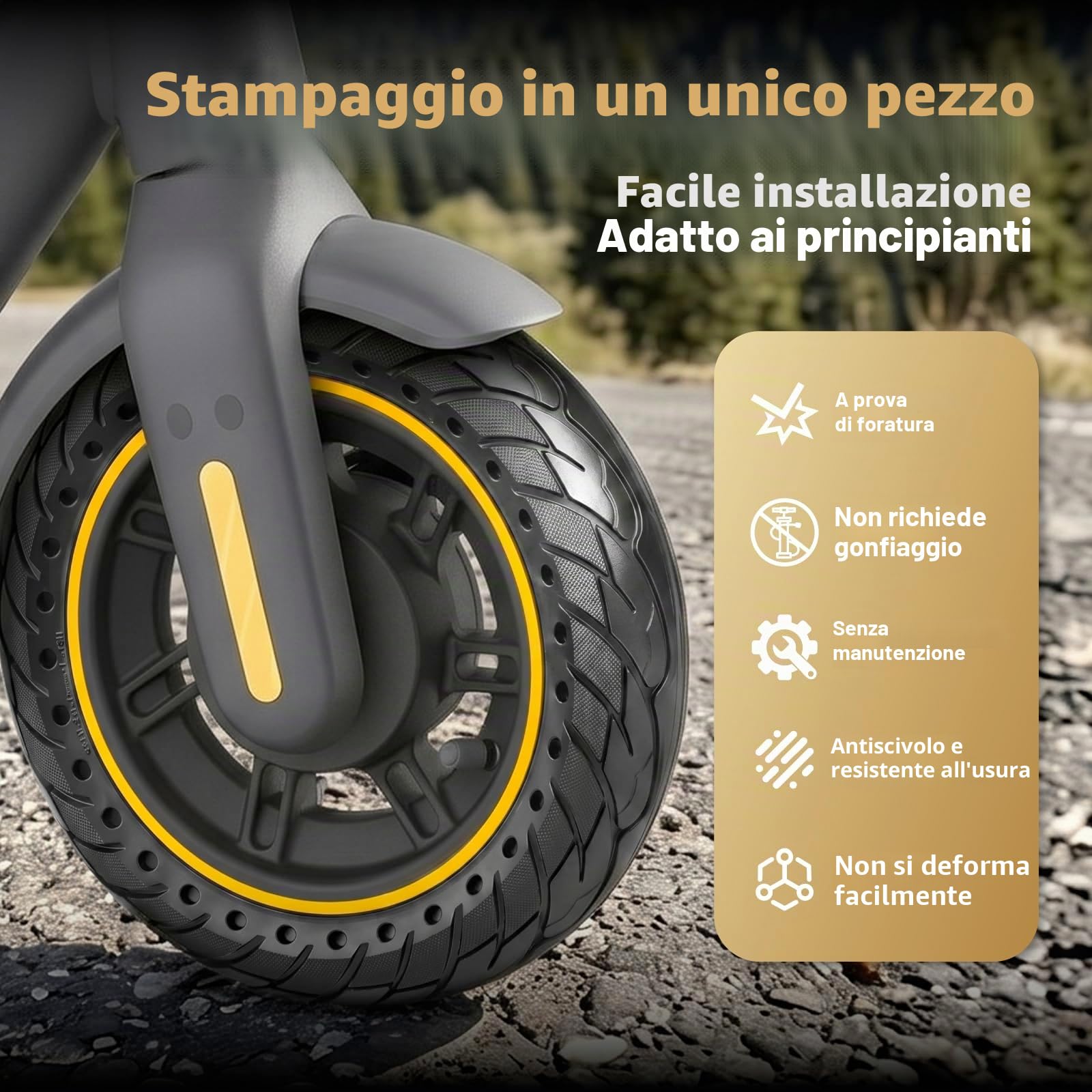 Pneumatici completi per Segway Ninebot Max G30D G30D2 G30E G30P G30LP F40, mozzo ruota anteriore con pneumatici solidi e freno ruota