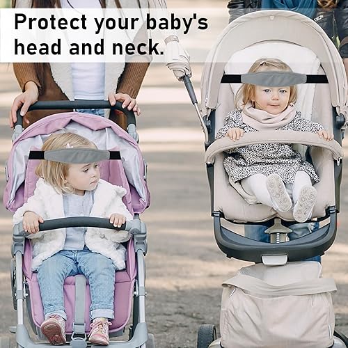 Miniatura 4 de 3 piezas de soporte para la cabeza del asiento de automóvil para bebé, correa para la cabeza, reposacabezas y localizador de sueño para bebés y