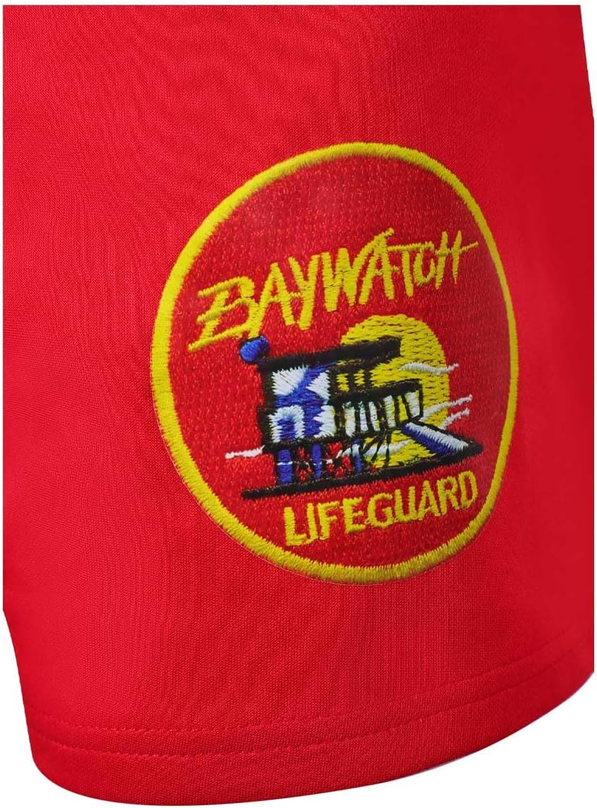 Men Bay Costume 80s Movies Character Cosplay Swimwear Sports Shorts Adult Red Swim Trunks Summer Beach Outfits