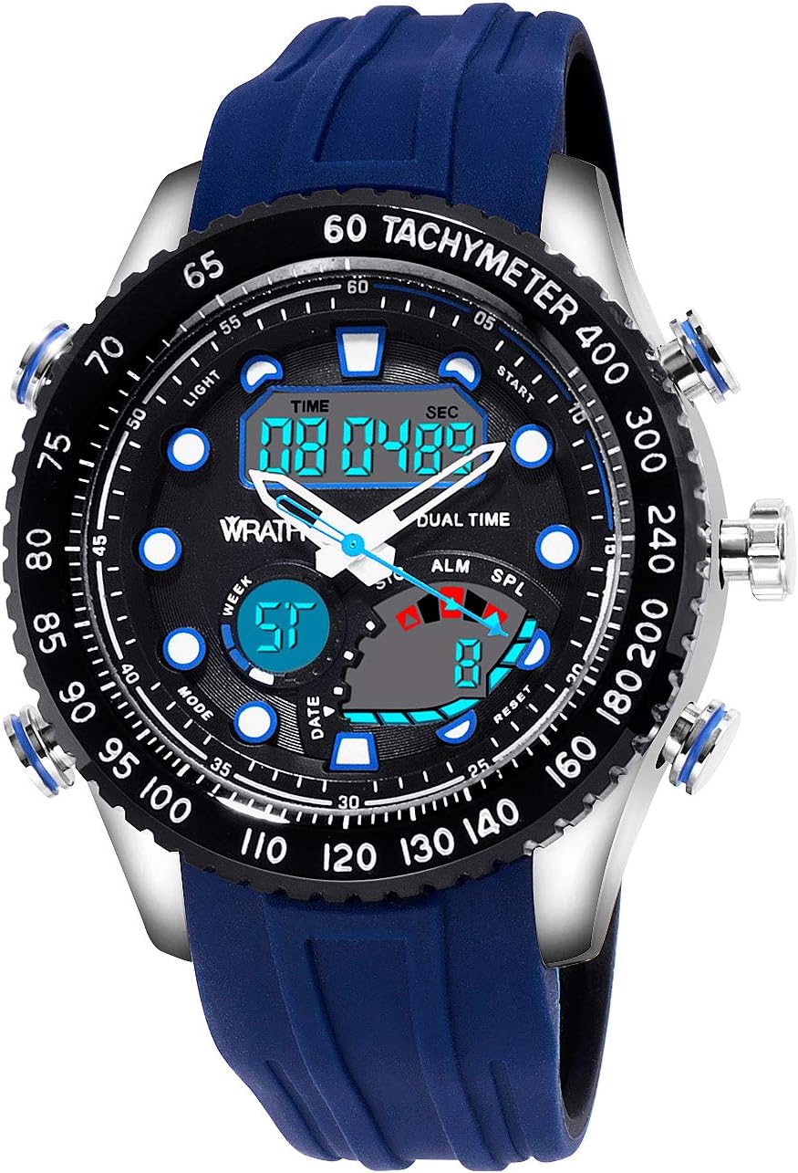 Wrath Bold Blue Diver's Analog & Digital Luxury Watch for Men & Boys