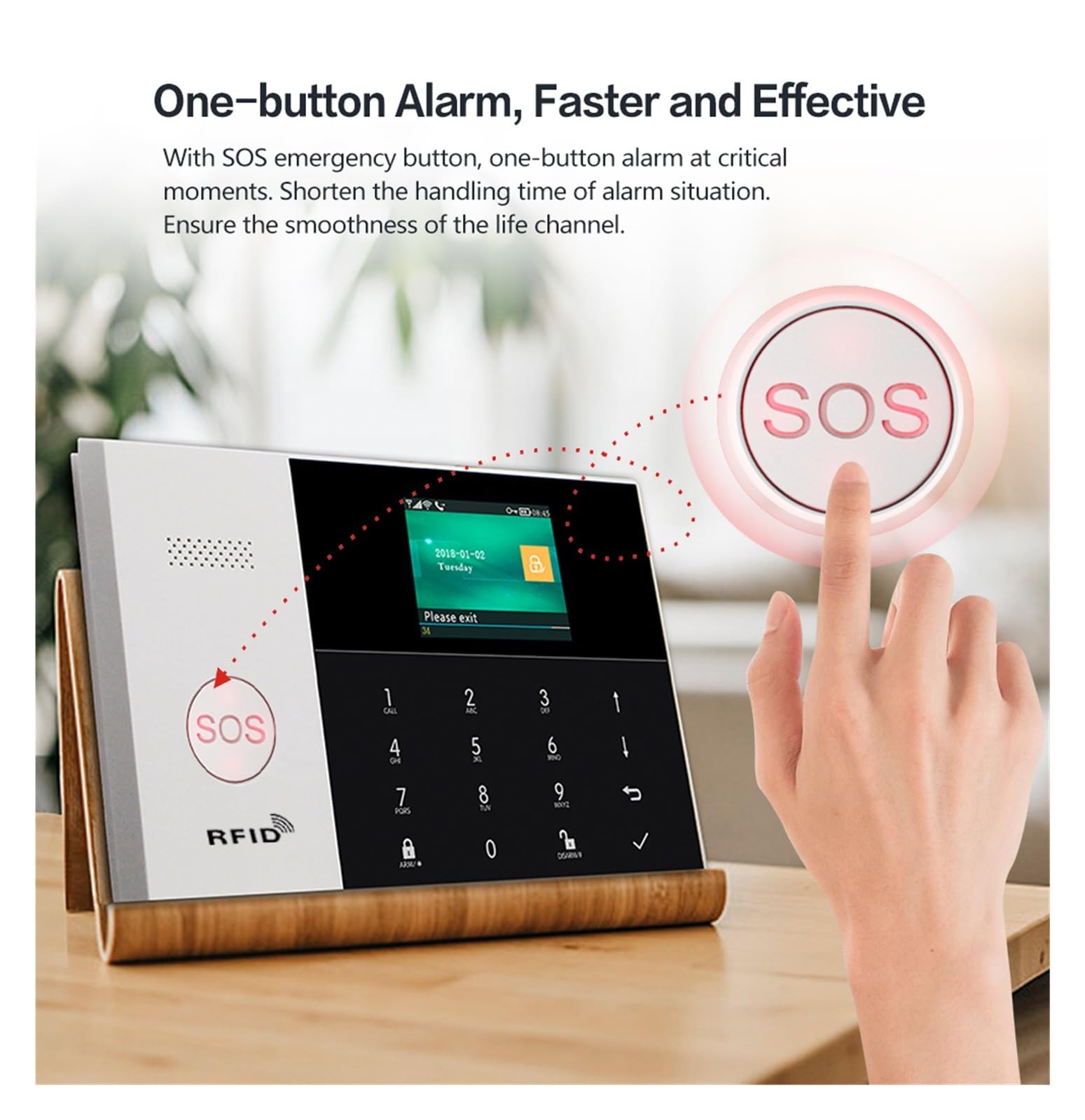 Sistemi Sicurezza Casa Di Allarme Sicurezza Con Sirena Wireless Solare RFID Home Antifurto Kit Casa Controllo APP Smart Life(C.)