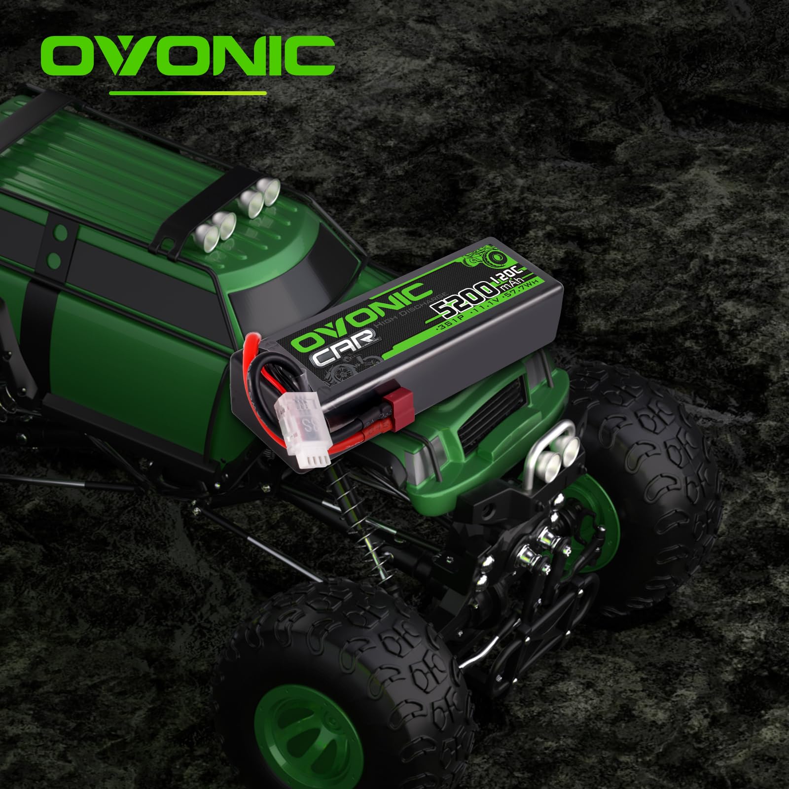 OVONIC 3s Lipo Akku 11.1V 5200mAh 120C mit Deans T Stecker Lipo Batterie für RC Auto Truck Truggy Quadcopter Hubschrauber LKW Boot Flugzeug(2PCS)