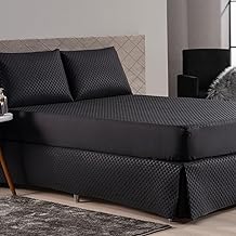 Protetor de Colchão Solteiro Capa Impermeável, Matelassê Ultrassônico 4 Camadas, 188x88x30 cm,Modelo Slip com Elastico 6 CORES (preto)
