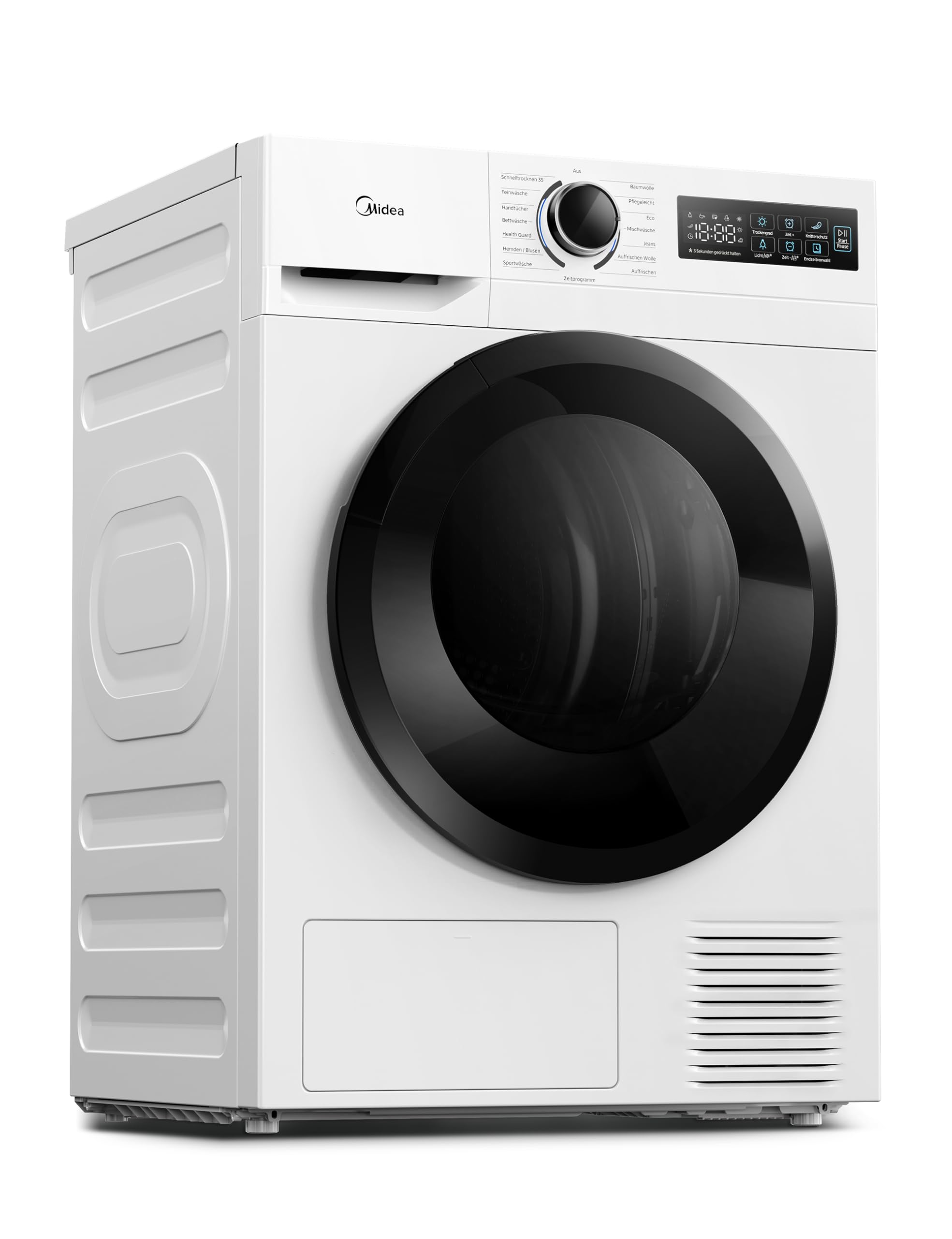 Midea MD11EH80BD Wärmepumpentrockner, 8 kg, Energieklasse D, Schnelltrocknen 35', HealthGuard, Sensor-Trocknung,Auffrischen,Knitterschutz, Auffrischen Wolle, Weiß - 2