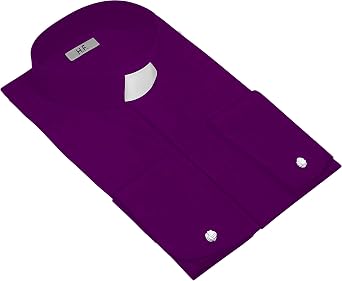 Mens Clergy Shirt Including Tab Collar Long Sleeves 15 1/2 34-35, Purple