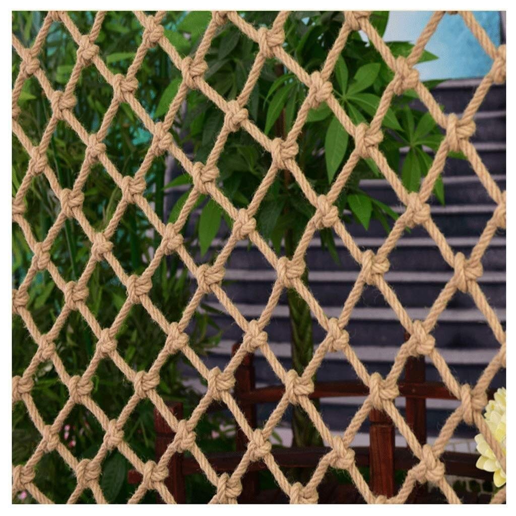 Jute Netting,decorative Garden Nets Hemp Rope Child Tree House Safety Handrail Manila Rope Patio Fall Protection for Kids Cargo Rope Netting Outdoor Jungle Swing