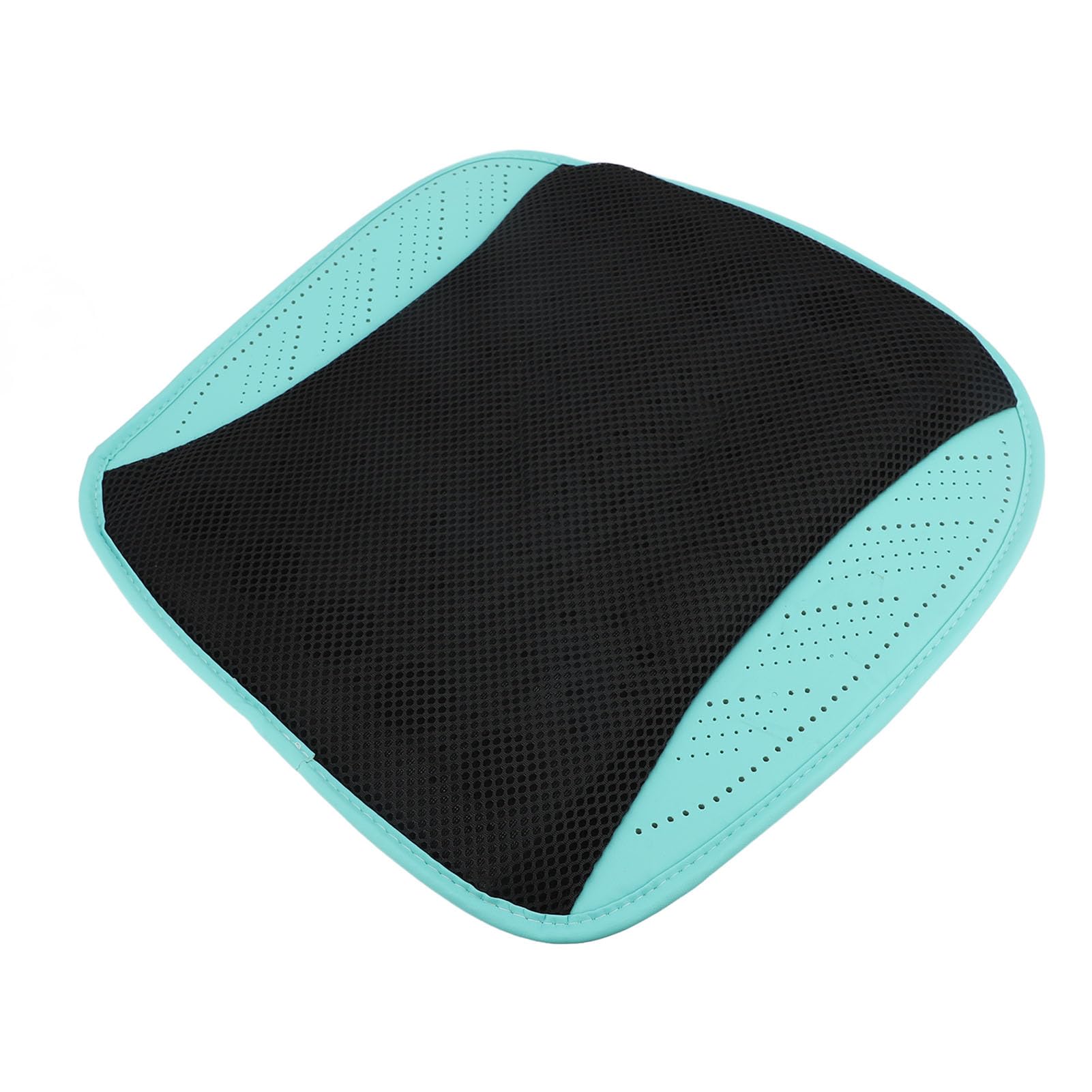 Domary Cojín de Asiento con Refrigeración por USB, Cojín Antideslizante Inteligente de Malla Seda Hielo con 8 Ventiladores para el Hogar, el Coche, la Oficina Velocidades (Cian Negro)