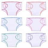 BABESIDE 6 Pcs Baby Doll Diapers for 12-15 Inch Dolls&comma; Reusable & Washable Doll Underwear Fits Newborn Baby Dolls&comma; Pretend Play Accessories for Toddlers Girls