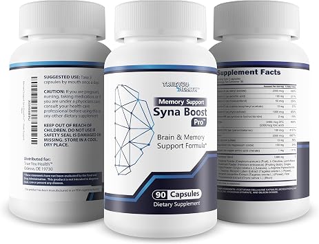 Memory Support Syna Boost Pro - Our Best Memory Supplement for Brain Support - Memory Focus Supplement - Memory Help Supplement - Memory Booster Supplement - Focus Memory Brain Supplement Synaboost