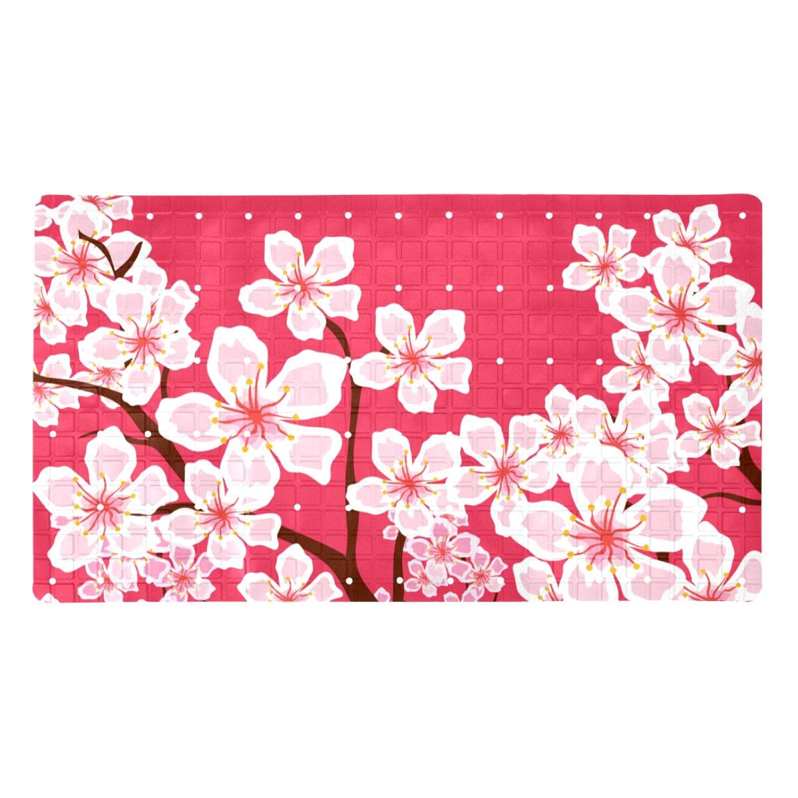 Tapis de bain japonais rose antidérapant lavable en machine pour douche et baignoire