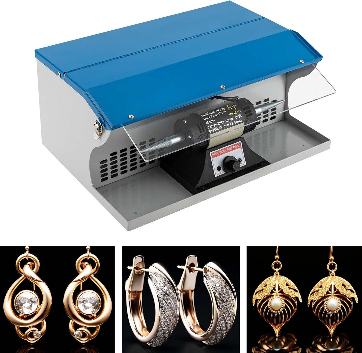 Jewelry Bench Polisher, Benchtop Buffer Grinder 500 W, Adjustable Variable Speed Jewelry Polisher, Polishing Machine Used For Jewelry Making, Woodcrafting