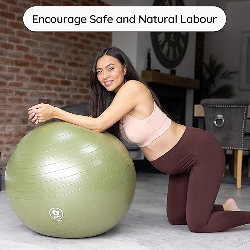 Miniatura 2 de BABYGO Birthing Ball for Pregnancy Maternity Labour & Yoga + Our 100 Page Pregnancy Book, Exercise, Birth & Recovery Plan, Anti-Burst Eco Friendly