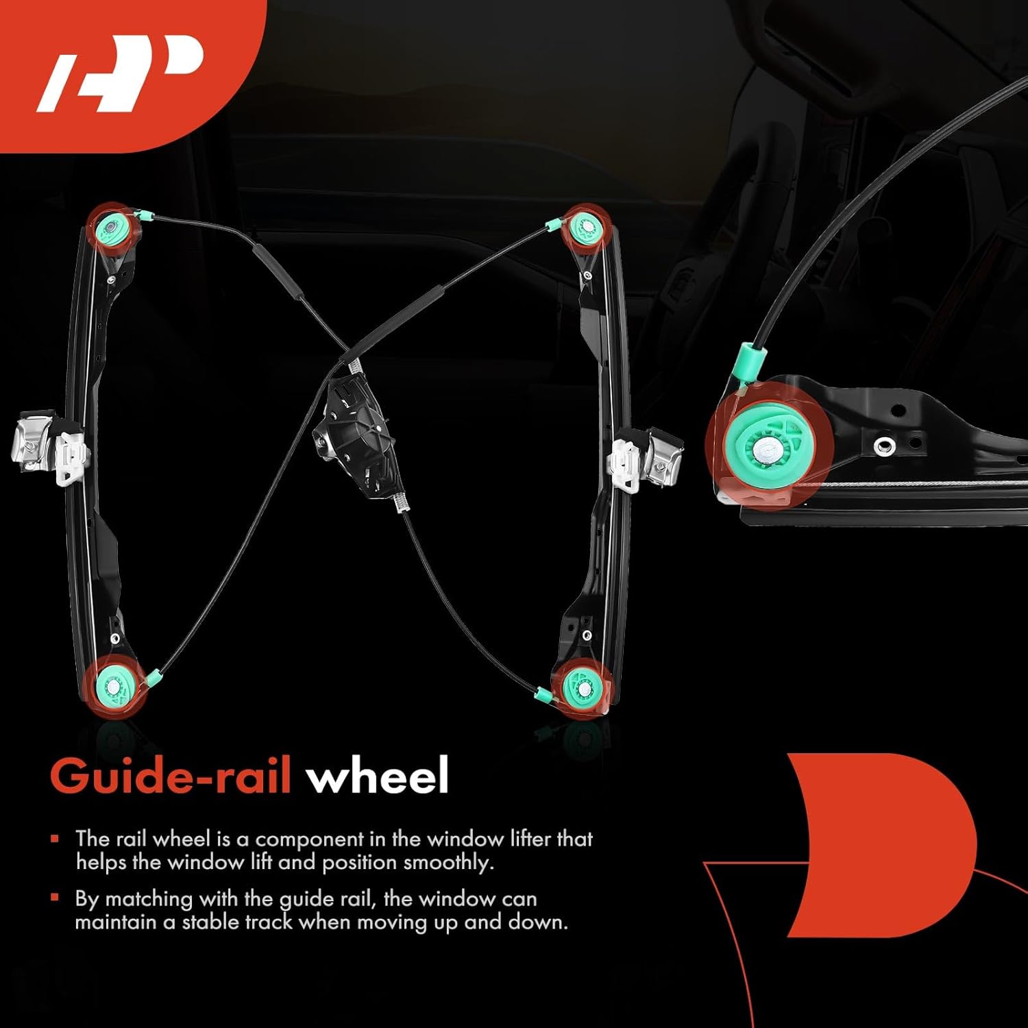 A-Premium Manual Window Regulator Compatible with Ford Focus 2001-2007 Front Right Passenger Side
