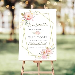 Personalized We Still Do and Always Will Welcome Sign for Vow Renewal, Customized Wedding Anniversary Decor Sign, Rustic Welcome to Our Vow Renewal Ceremony Wooden Sign for Indoor Outdoor Use