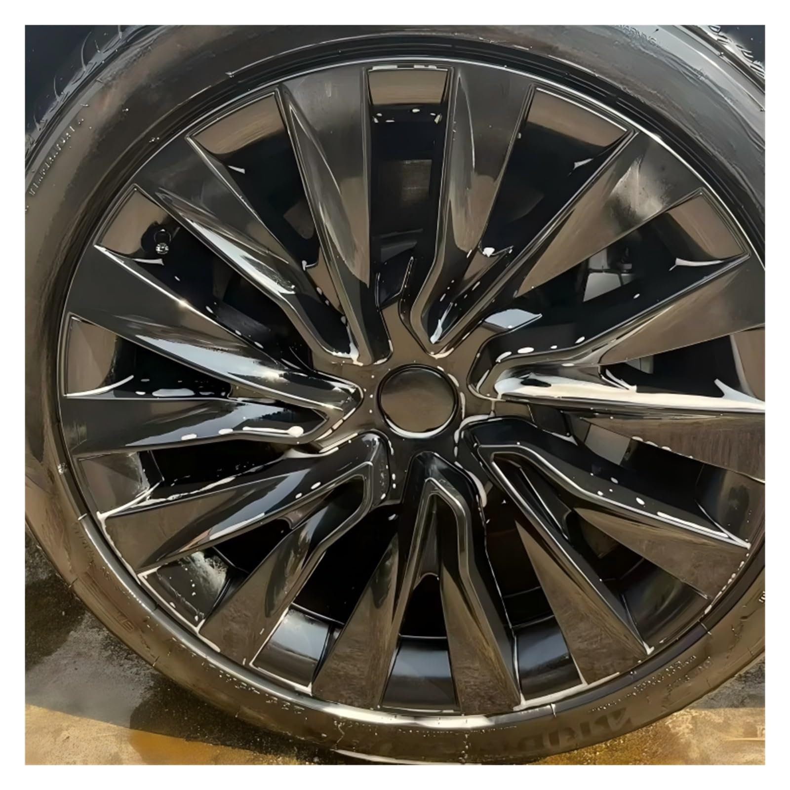 embellecedor de Ruedas Cubierta Rueda 18 Pulgadas 4 Uds. para Tesla para Modelo 3 Highland Performance tapacubos Repuesto Borde Completo 2025 tapacubos(Mute Black 4pcs)