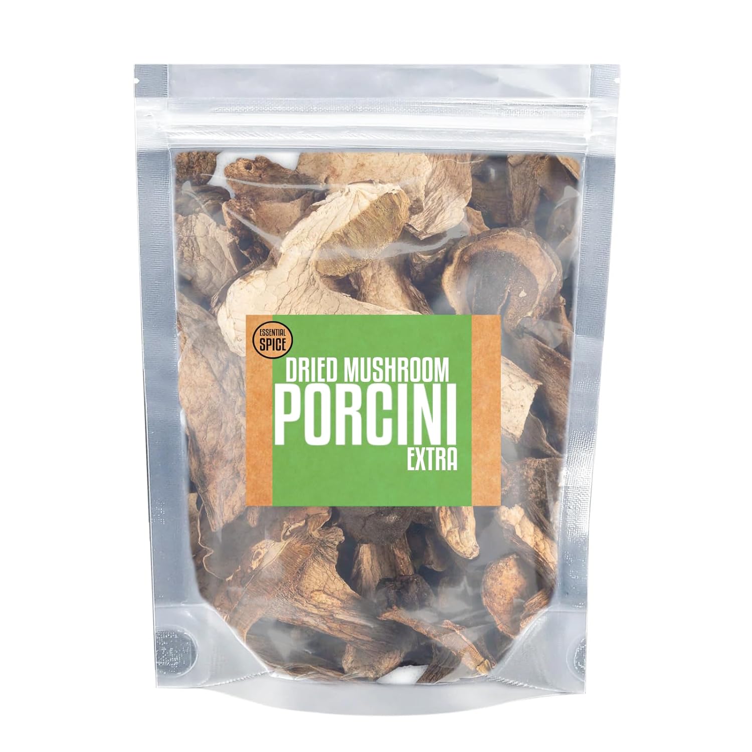Essential Spice Dried Porcini Mushrooms, 1 lb – Extra Grade, Rich Umami Flavor & Meaty Texture – Ideal for Risottos, Sauces, Stews, and Broths – Premium Wild Mushrooms, Easy to Rehydrate