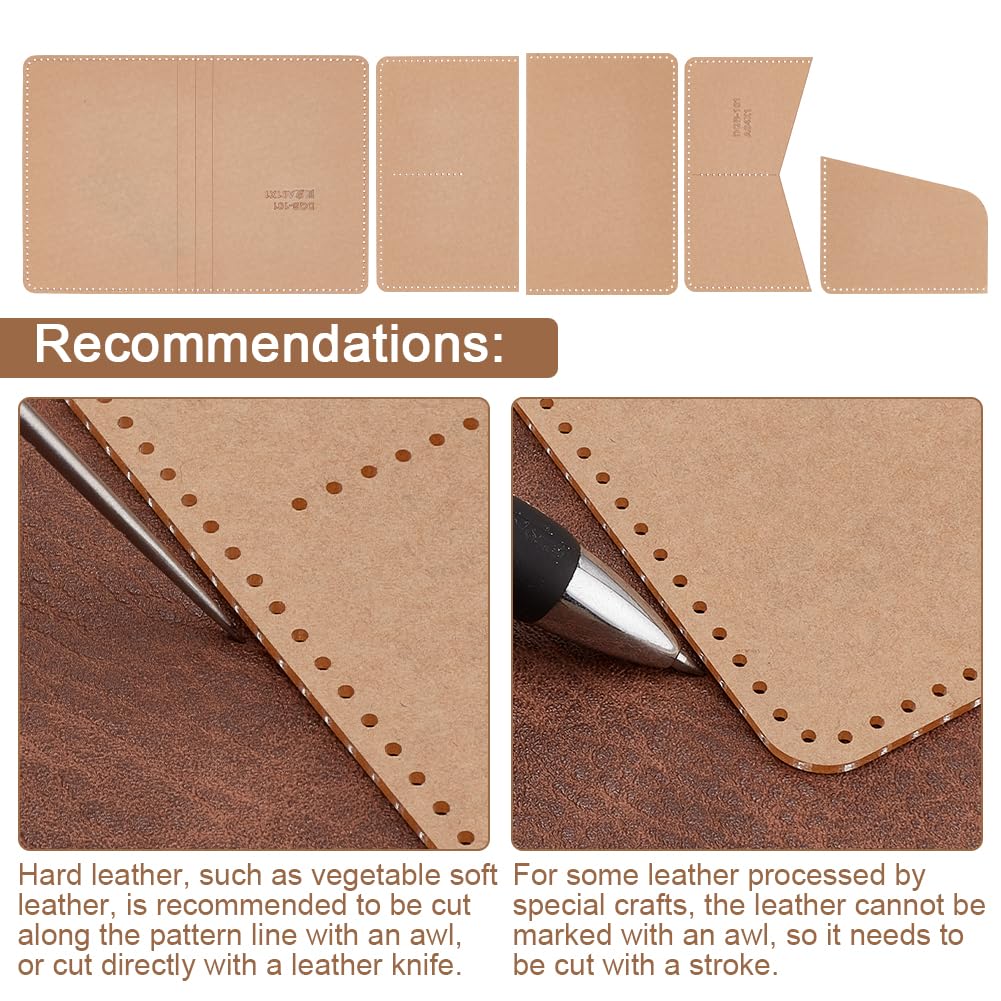 ANATTASOUL Acryl-Geldbörsen-Musterschablone, Geldbörse, Acryl-Vorlagen, Transparente Tasche, Ledermuster Für Geldbörse, Kartentasche, Geldbörse, Reisepass, DIY-Werkzeug Für Lederhandwerk