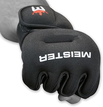 Meister Elite 2lb Weighted Gloves for Cardio & Heavy Hands - Black