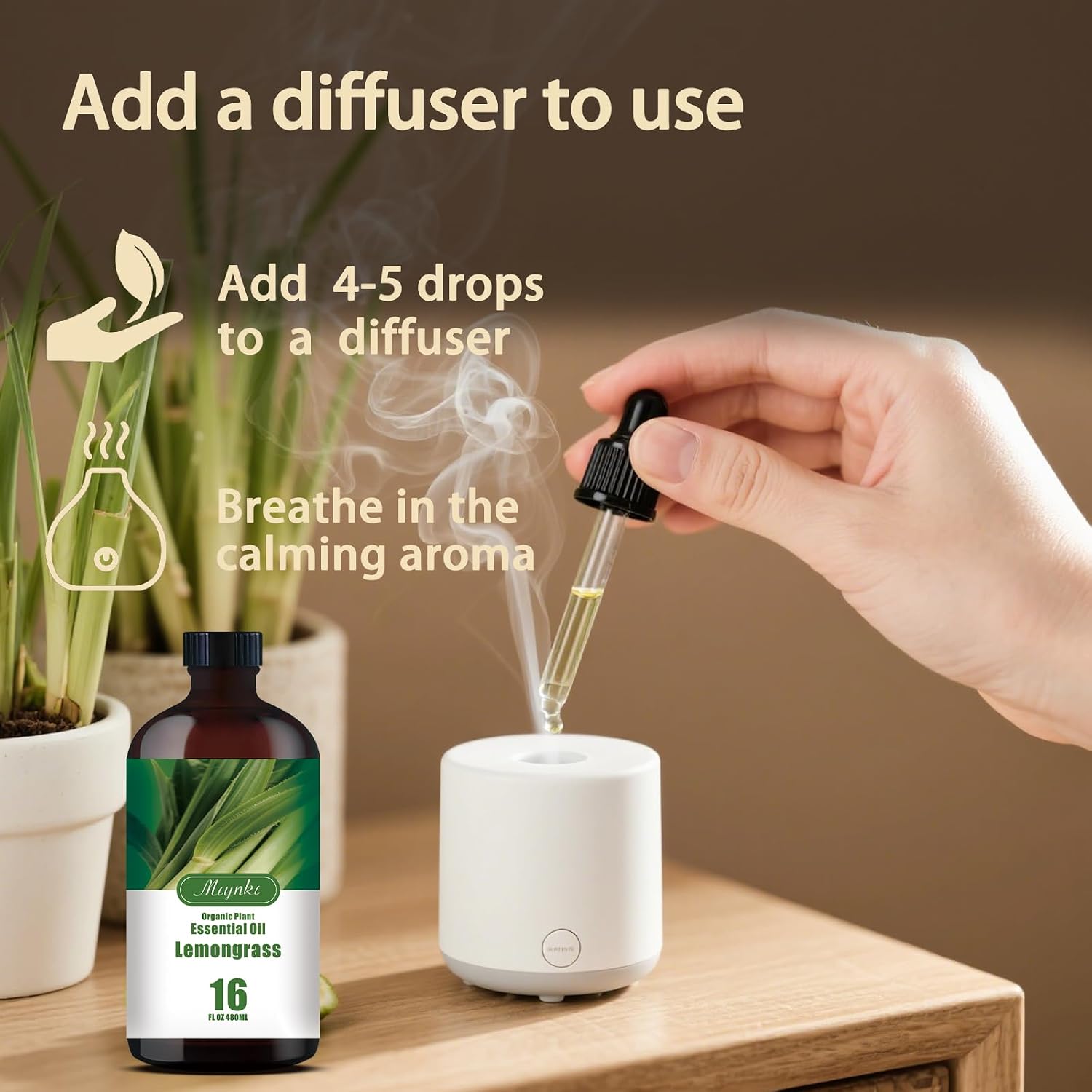 Lemongrass Essential Oil - Lemongrass Fragrance Oil for Cleaning, Diffuser, Humidifier, DIY Soap, Candle, Massage, Home, Pest Repellent, Gift Ready – MLYNKL (16.33 fl oz / 490ml)