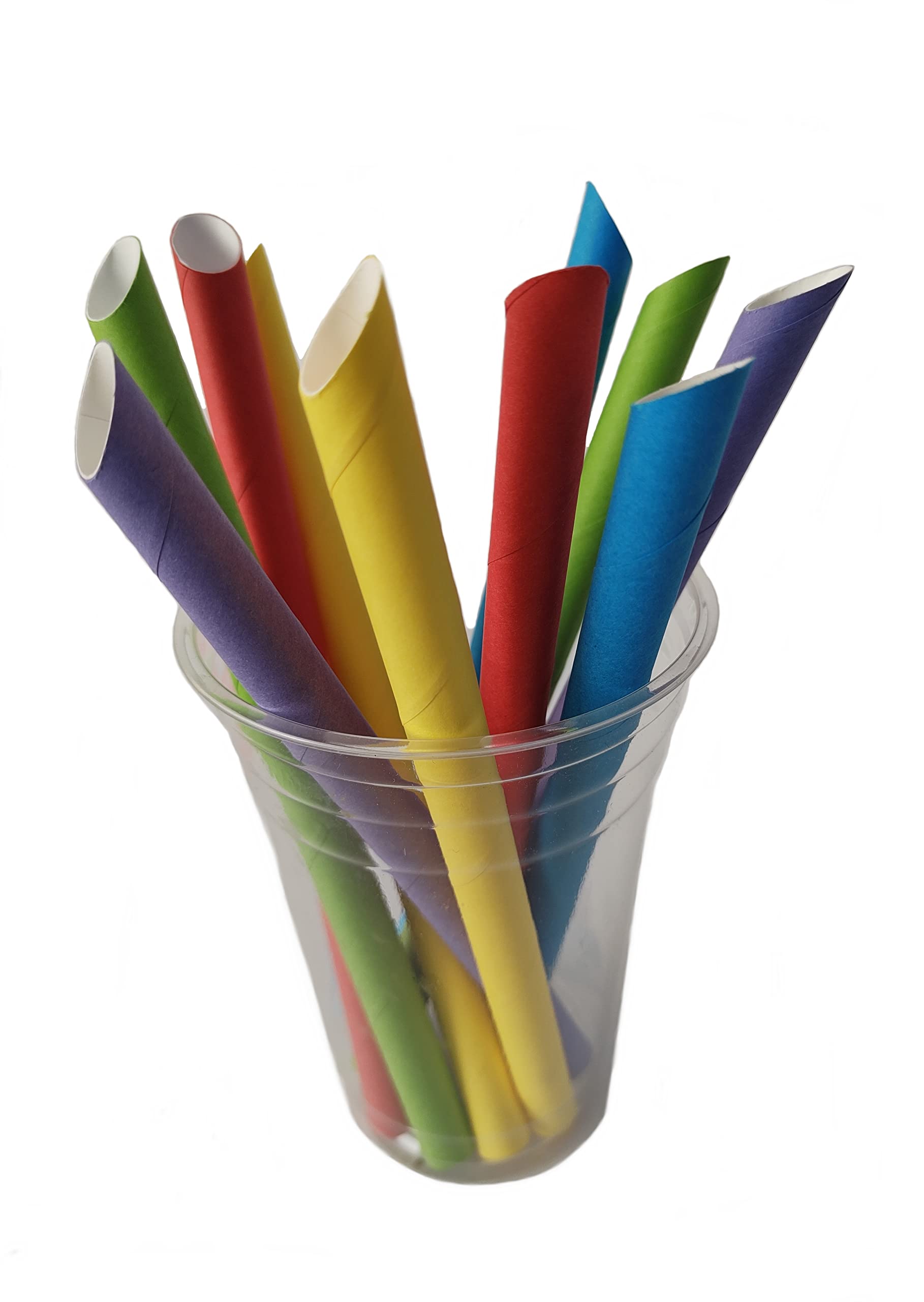 1000 Bubble Tea Strohhalme aus Papier nachhaltig stabil made in EU FSC-zertifiziertes Papier 200x12mm bunt
