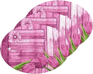 Coikll Wood Pink Flower Kitchen Sponges Cleaning Odor Free Non Scratch Dish Sponge for Cleaning Dishes Bathroom - 3 PCS