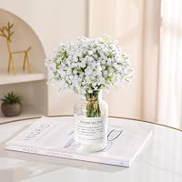 Veryhome 10 db Művirág Gypsophila Csokor - Fehér Műbabafű Dekoráció Esküvőre, Lakásba, DIY Virágkötészethez - Élethű, Tartós (Váza nélkül) 6